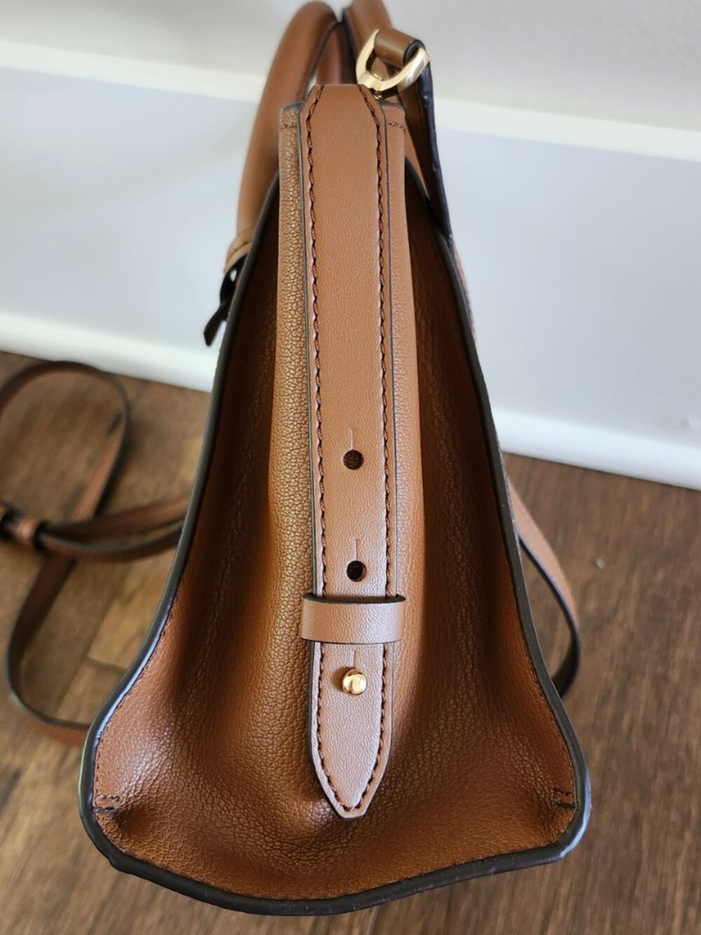 Michael Kors Avril Small Logo Satchel + Matching Wallet – Brown MK – NWOT - Picture 5 of 16